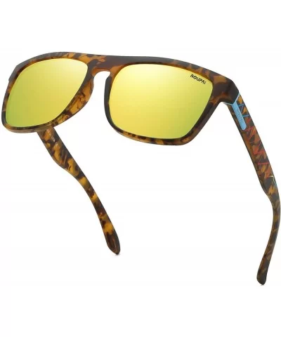 Polarized Sunglasses TR90 Unbreakable Frame for Men Women 6018R - Gold - C718RNKOD8N $23.40 Oval