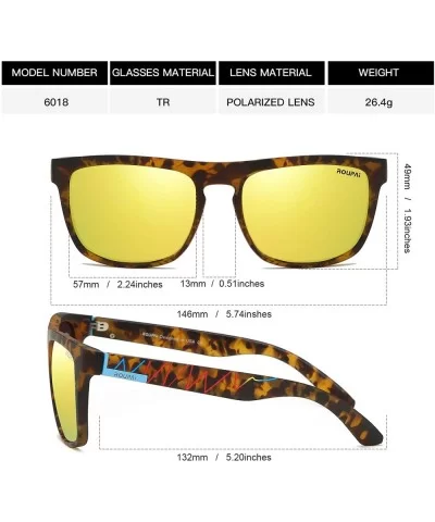 Polarized Sunglasses TR90 Unbreakable Frame for Men Women 6018R - Gold - C718RNKOD8N $23.40 Oval