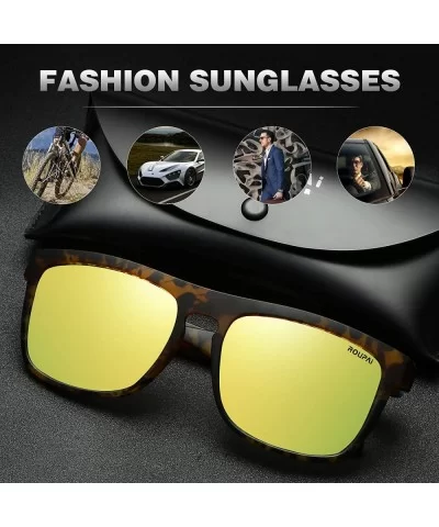 Polarized Sunglasses TR90 Unbreakable Frame for Men Women 6018R - Gold - C718RNKOD8N $23.40 Oval