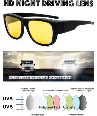 Driving Polarized Sunglasses Anti Glare Prescription - 2-rubber Black - CY18HQORM77 $32.66 Goggle