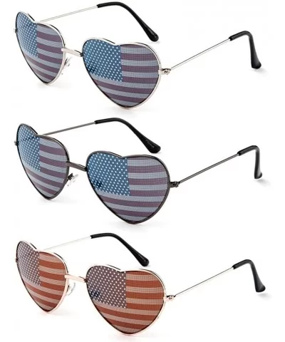 American Flag Team USA Patriotic Design Plastic Shades Party Props Decoration USMNT USWNT Heart - C01822D8XNT $18.27 Wayfarer