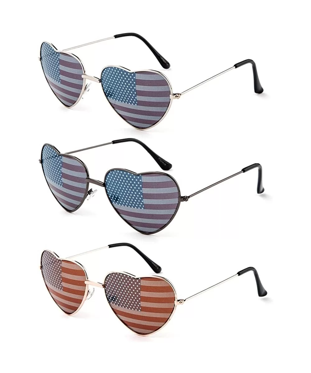 American Flag Team USA Patriotic Design Plastic Shades Party Props Decoration USMNT USWNT Heart - C01822D8XNT $18.27 Wayfarer