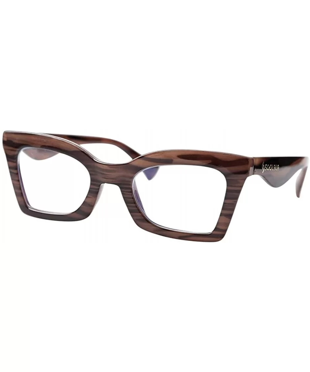 Anti-Blue Blocker Light Butterfly Readers Cateye Reading Glasses - Anti Blue -Wood Grain - CR18ZKG4DUN $16.10 Oversized