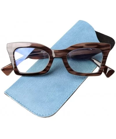 Anti-Blue Blocker Light Butterfly Readers Cateye Reading Glasses - Anti Blue -Wood Grain - CR18ZKG4DUN $16.10 Oversized