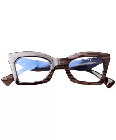 Anti-Blue Blocker Light Butterfly Readers Cateye Reading Glasses - Anti Blue -Wood Grain - CR18ZKG4DUN $16.10 Oversized