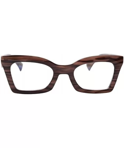 Anti-Blue Blocker Light Butterfly Readers Cateye Reading Glasses - Anti Blue -Wood Grain - CR18ZKG4DUN $16.10 Oversized