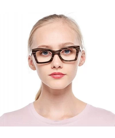 Anti-Blue Blocker Light Butterfly Readers Cateye Reading Glasses - Anti Blue -Wood Grain - CR18ZKG4DUN $16.10 Oversized