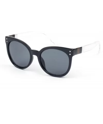 Women Round Cat Eye Sunglasses - Black - C818WU8LRL0 $32.56 Goggle