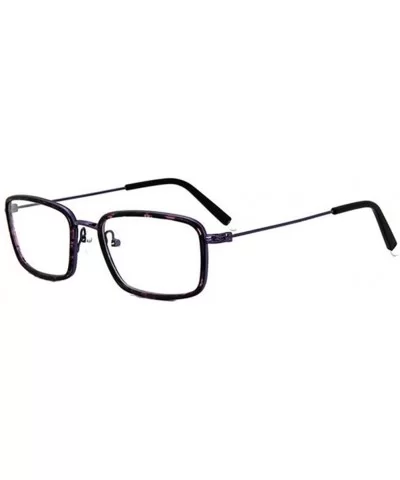 Men Square Eye Glasses Frame Women Vintage Spectacle Prescription Frame Eyewear - Purple - CS183M6AAKK $14.17 Rimless