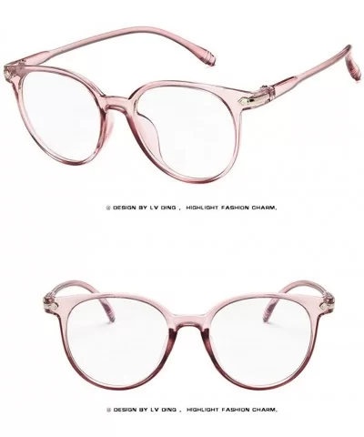 Spectacle Optical Frame Glasses Clear Lens Computer Anti-Radiation Eyeglasses - Pink - C118S0KWW7A $7.97 Round