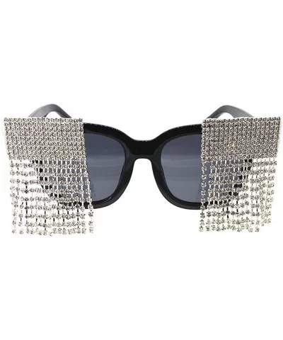 Vintage Sexy Black Women Tassel Diamond Sunglasses Luxury Brand Designer Fashion Ultralight Rhinestone Glasses - CO1978KMW4U ...