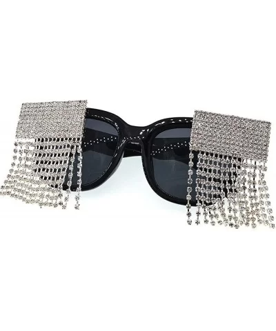 Vintage Sexy Black Women Tassel Diamond Sunglasses Luxury Brand Designer Fashion Ultralight Rhinestone Glasses - CO1978KMW4U ...