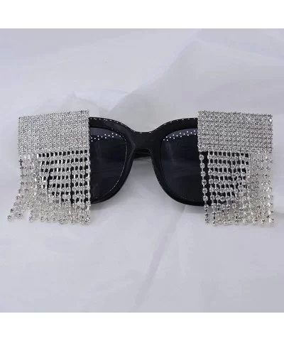 Vintage Sexy Black Women Tassel Diamond Sunglasses Luxury Brand Designer Fashion Ultralight Rhinestone Glasses - CO1978KMW4U ...