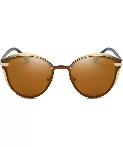 Stylish Polarized Women Driving Sunglasses Vintage Round Design B2418 - Brown - CQ18CHXI3OM $19.74 Round