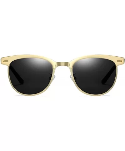 Retro Driving Sunglasses Metal Frame For Men Women - Gold Gray - CL18NW5ICD2 $15.28 Oval