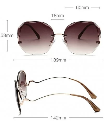 Trimmed sunglasses female polygonal fashion 2020 new two-tone film sunglasses - Tea - CJ190GUXR6T $18.50 Square