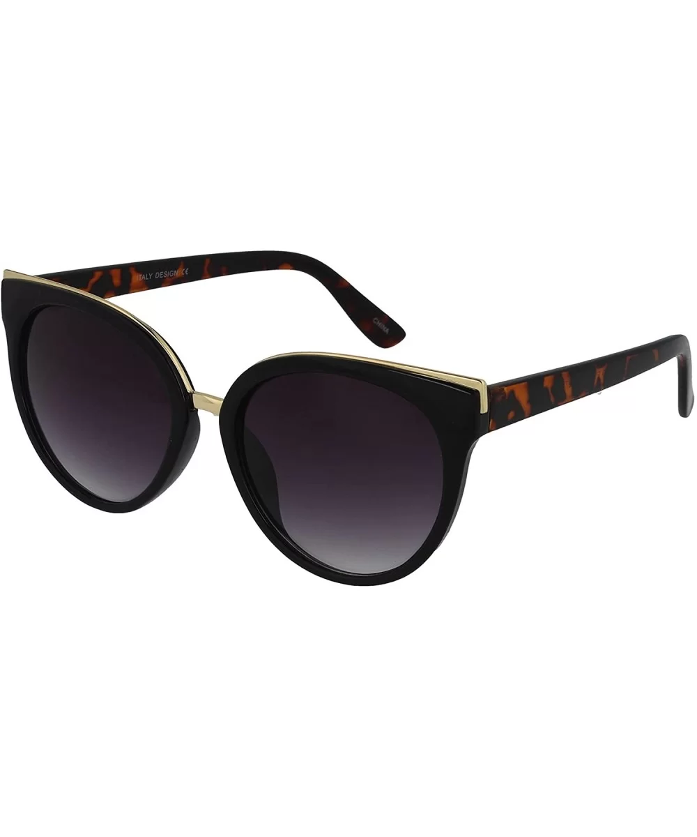 3277 Cat-Eye Fashion Sunglasses - UV Protection - Black and Brown Tortoise - CM18WHL457K $37.03 Sport