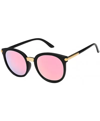 Sunglasses for Men and Women Matte Finish Beach Trip Sun Glasses Color Mirror Lens 100% Uv Blocking - Pink - CA194Z64USE $9.1...