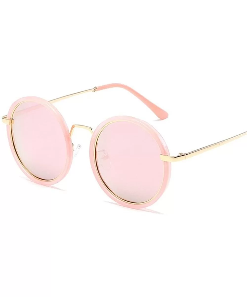 Retro Men Women Sunglasses Metal Polarized Vintage Round Polarized Glasses Eyewear - Pink - CL18D7TWNOU $36.38 Round