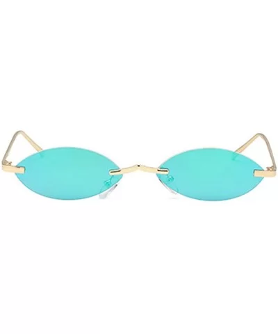 Unisex Fashion Metal Frame Oval Candy Colors small Sunglasses UV400 - Green - CT18N0ZLW0R $12.98 Oval