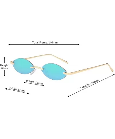 Unisex Fashion Metal Frame Oval Candy Colors small Sunglasses UV400 - Green - CT18N0ZLW0R $12.98 Oval