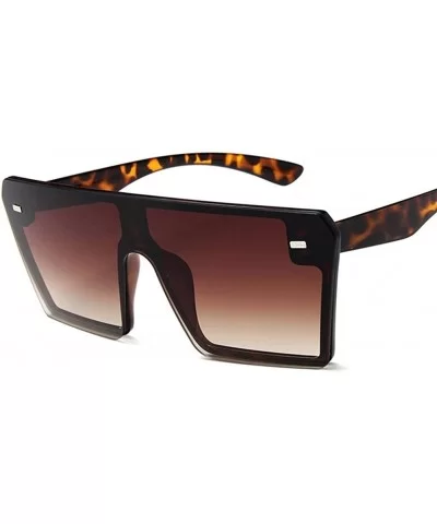 Oversized Square Sunglasses Women Flat Top Red Black Clear Lens One Piece Men Shade Mirror - C2 - CL198RXUZWD $14.98 Square