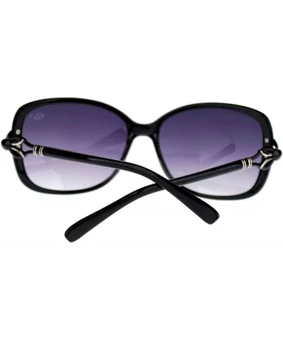 Metal Ribbon Jewel Temple Oversized Art Nouveau Butterfly Sunglasses - Black - CT11NSKXKJJ $17.19 Butterfly