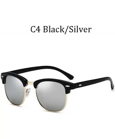 Fashion Brand Classic Men Women Colored Semi Rimless Sunglasses 3016 C2 - 3016 C4 - CP18YZWOHCO $11.38 Rimless