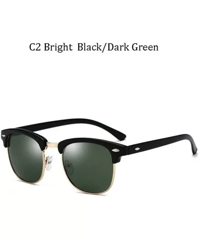 Fashion Brand Classic Men Women Colored Semi Rimless Sunglasses 3016 C2 - 3016 C4 - CP18YZWOHCO $11.38 Rimless