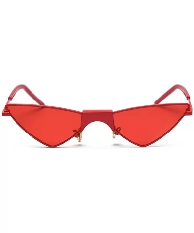 Cat Eye Sunglasses Women Triangle Ladies Sun Glasses Small Metal Frame Eyewear - Red - CN18W3LXCLA $14.87 Cat Eye