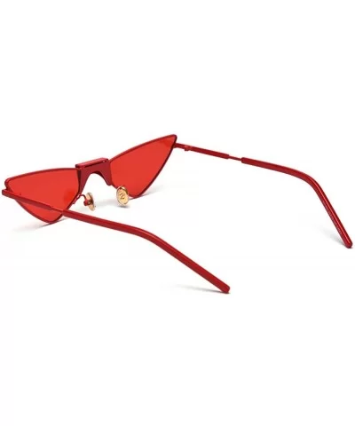 Cat Eye Sunglasses Women Triangle Ladies Sun Glasses Small Metal Frame Eyewear - Red - CN18W3LXCLA $14.87 Cat Eye