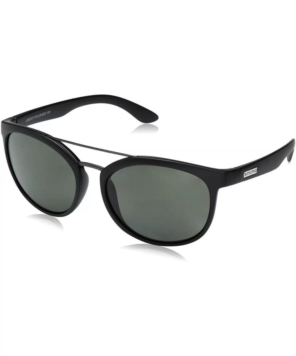 Liberty Polarized Sunglasses - Matte Black Frame/Gray Polycarbonate Lens - CZ12O0HV848 $27.80 Sport