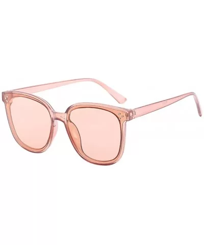 Vintage Polarized Sunglasses For Women Oversized Square Metal Frame Retro Fashion Shades - Pink - CP199KSCERA $9.46 Oversized
