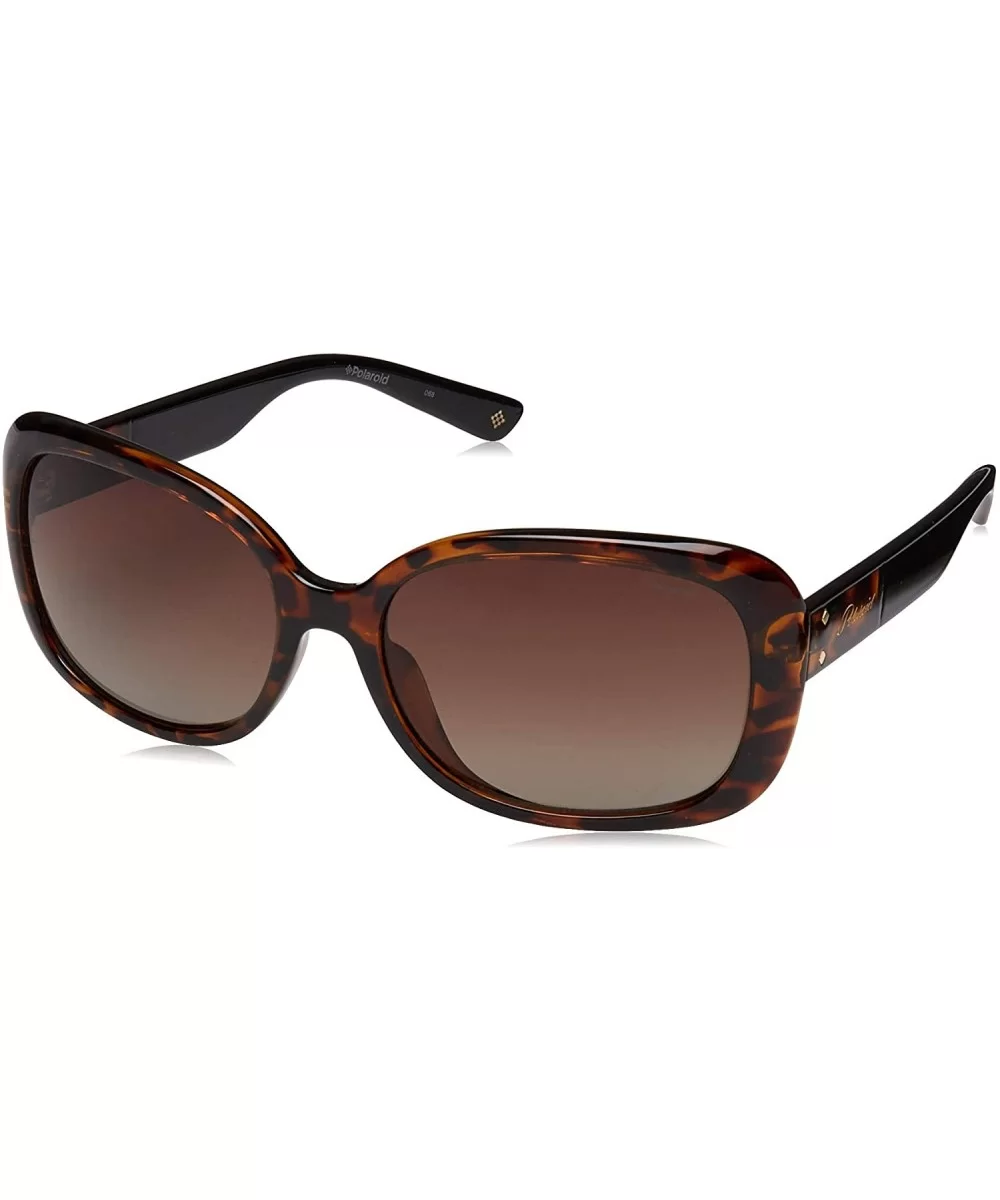 womens Pld 4069/G/S/X Square Sunglasses - Dark Havana/Polarized Brown Gradient - CL18I0DLH76 $89.90 Square