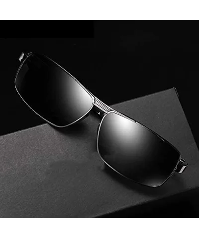 Sunglasses Polarized Antiglare Anti ultraviolet Travelling - Silver Frame Black Lens - C018WNUISN9 $41.69 Oval