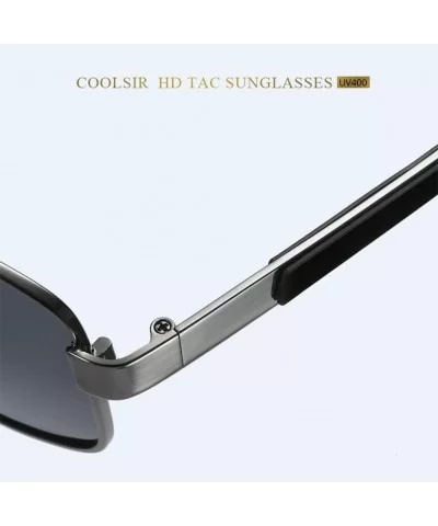 Sunglasses Polarized Antiglare Anti ultraviolet Travelling - Silver Frame Black Lens - C018WNUISN9 $41.69 Oval