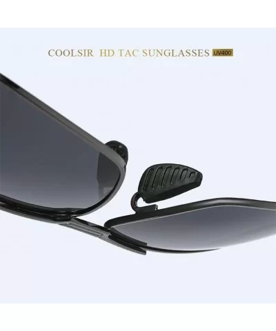 Sunglasses Polarized Antiglare Anti ultraviolet Travelling - Silver Frame Black Lens - C018WNUISN9 $41.69 Oval