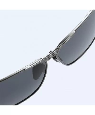 Sunglasses Polarized Antiglare Anti ultraviolet Travelling - Silver Frame Black Lens - C018WNUISN9 $41.69 Oval