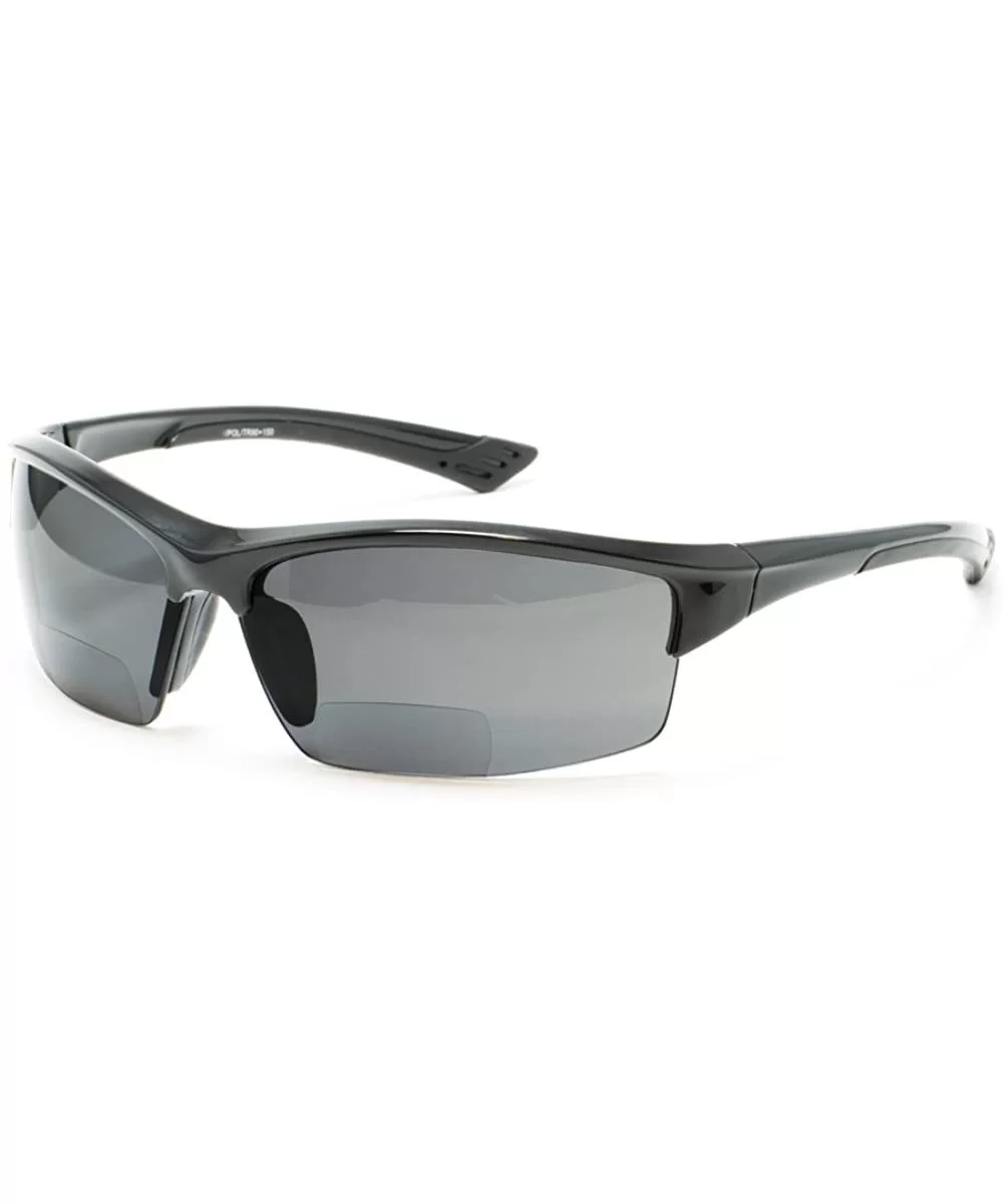 Polarized Bifocal Reading Sunglasses Sport Men and Women (Strength +1.50) - Black Frame / Black Lens - C218CYCRZCX $53.64 Wrap