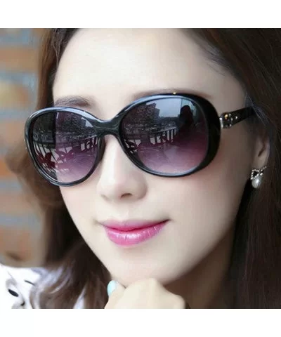 Classic Retro Round Sunglasses for Women Plate Resin UV400 Sunglasses - Black - C018SAT8QCW $21.67 Rimless