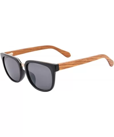 Night Vision Blue Ray Filters Polarized Driving Glasses Wood UV400 Sunglasses-S569 - C31936Z3M7L $20.24 Oval