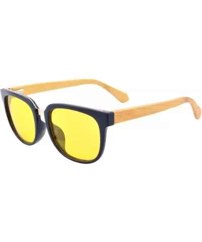 Night Vision Blue Ray Filters Polarized Driving Glasses Wood UV400 Sunglasses-S569 - C31936Z3M7L $20.24 Oval