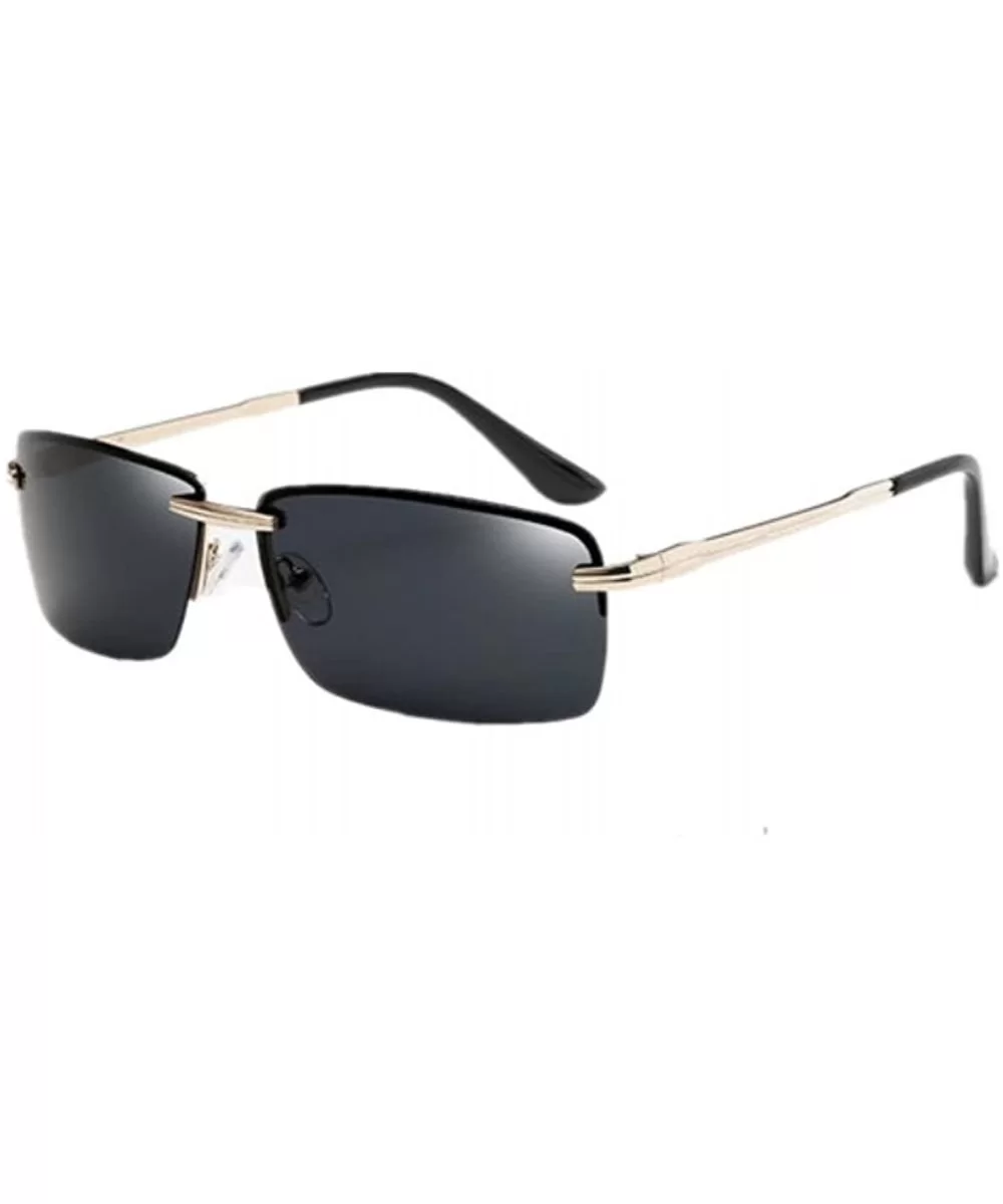 Men Coating UV400 Polarized Glasses Rectangle Sunglass Eyewear - Gold Grey - CT182SEXY59 $15.27 Square