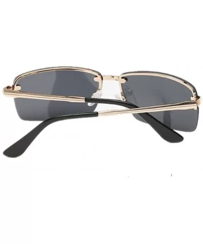 Men Coating UV400 Polarized Glasses Rectangle Sunglass Eyewear - Gold Grey - CT182SEXY59 $15.27 Square