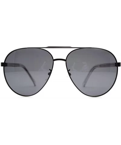 p669 Fashion Aviator Polarized - for Womens-Mens 100% UV PROTECTION - Black-black - CI192TQSGTI $37.16 Aviator