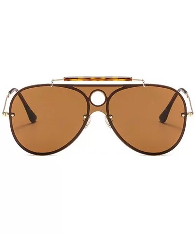 Oversize Sunglasses Reflective Glasses - Brown - CY192ZH72ZH $18.24 Oversized