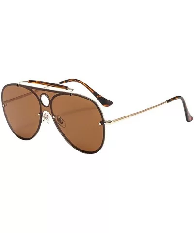 Oversize Sunglasses Reflective Glasses - Brown - CY192ZH72ZH $18.24 Oversized