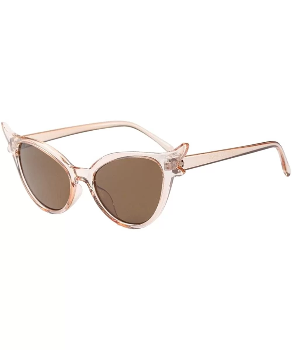 Retro Cateye Sunglasses for Women - Vintage Plastic Frame Mirrored Lens Eyewear Oversized Sun Glasses - B - C4195IGD95G $9.96...