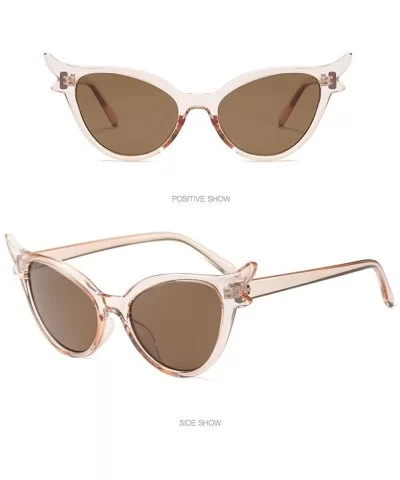 Retro Cateye Sunglasses for Women - Vintage Plastic Frame Mirrored Lens Eyewear Oversized Sun Glasses - B - C4195IGD95G $9.96...