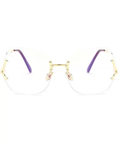 Rimless Oversized Vintage Retro Style Eye Glasses Sunglasses - Gold-clear - C817Y0U5HS0 $20.94 Rimless